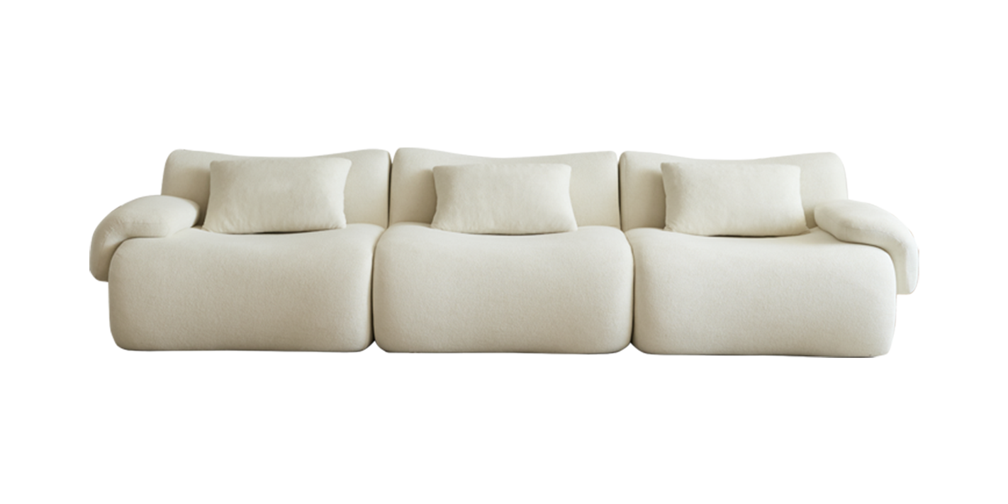 Famora Couch Boneless Sofa, Modular Deep Seat Sectional Sofa for Living Room, No Spring & No Assembly Required