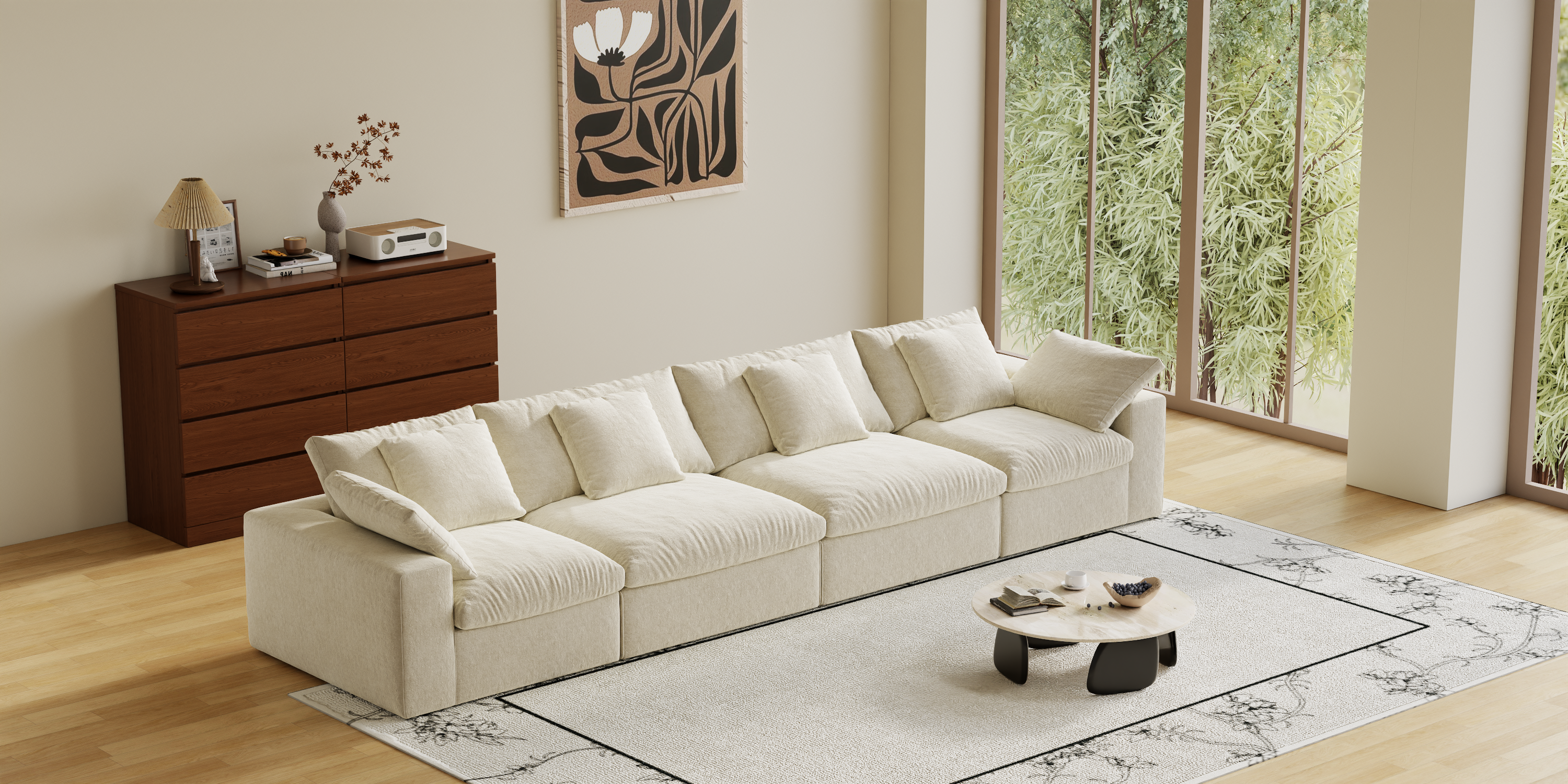 Cloud Couch Boneless Sofa Deep Seat Sectional Couches for Living Room, No Spring & No Assembly Required