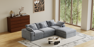 Cloud Couch Boneless Sofa Deep Seat Sectional Couches for Living Room, No Spring & No Assembly Required