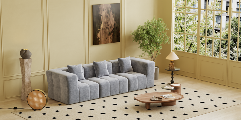 Square sofa, Boneless Couch  for Living Room,No Assembly Required