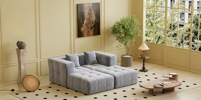 Square sofa, Boneless Couch  for Living Room,No Assembly Required