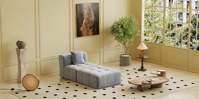 Square sofa, Boneless Couch  for Living Room,No Assembly Required