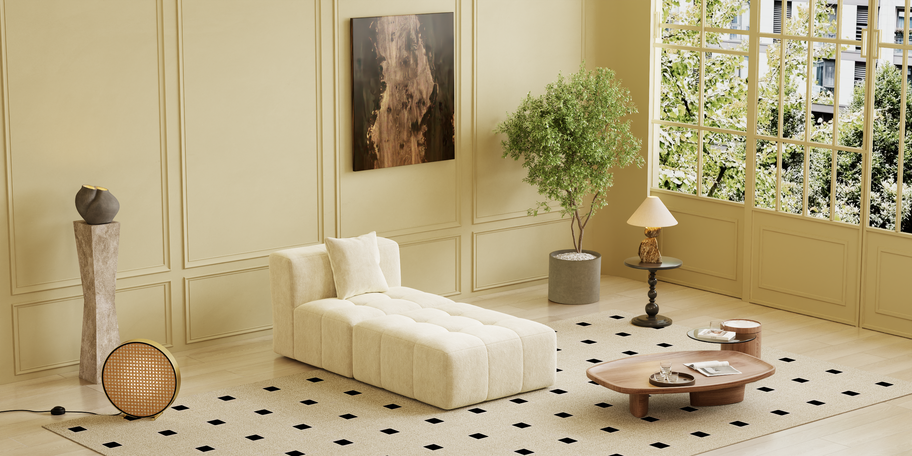 Square sofa, Boneless Couch  for Living Room,No Assembly Required