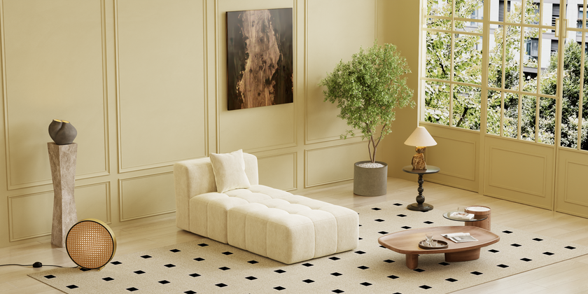 Square sofa, Boneless Couch  for Living Room,No Assembly Required