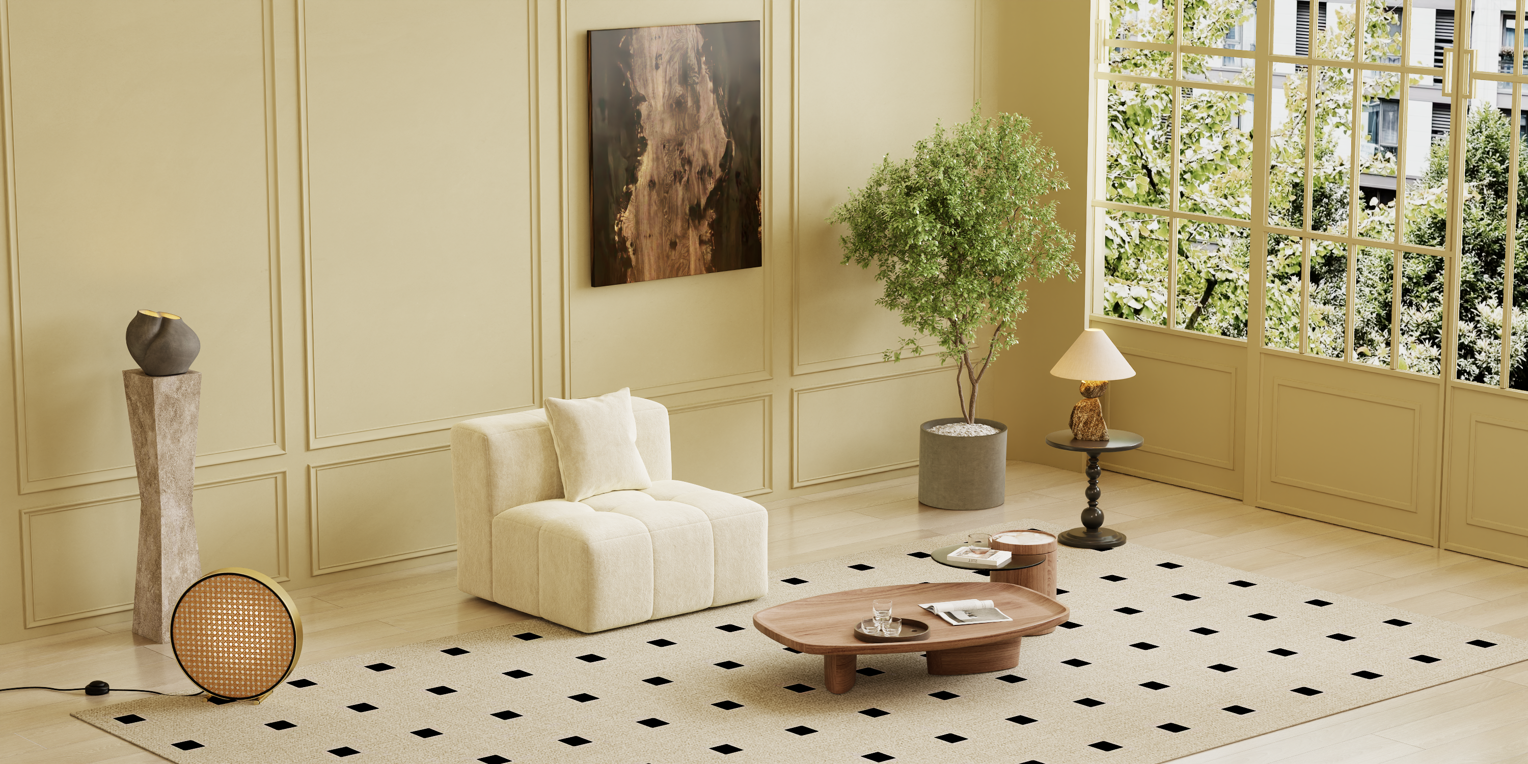 Square sofa, Boneless Couch  for Living Room,No Assembly Required