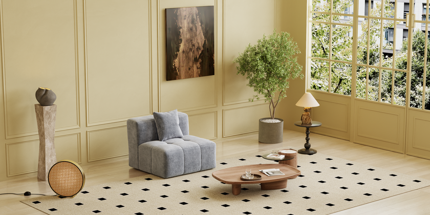 Square sofa, Boneless Couch  for Living Room,No Assembly Required