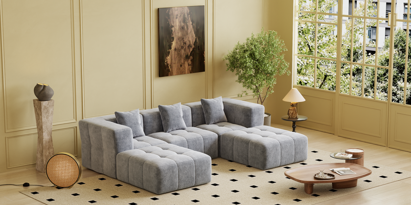 Square sofa, Boneless Couch  for Living Room,No Assembly Required