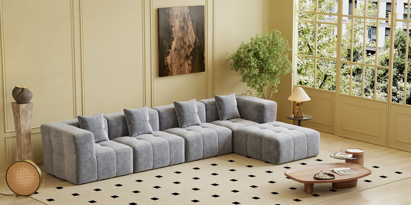 Square sofa, Boneless Couch  for Living Room,No Assembly Required