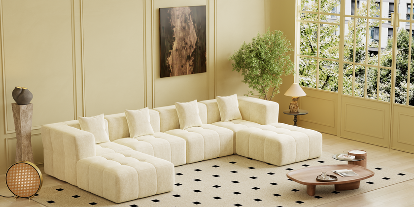Square sofa, Boneless Couch  for Living Room,No Assembly Required