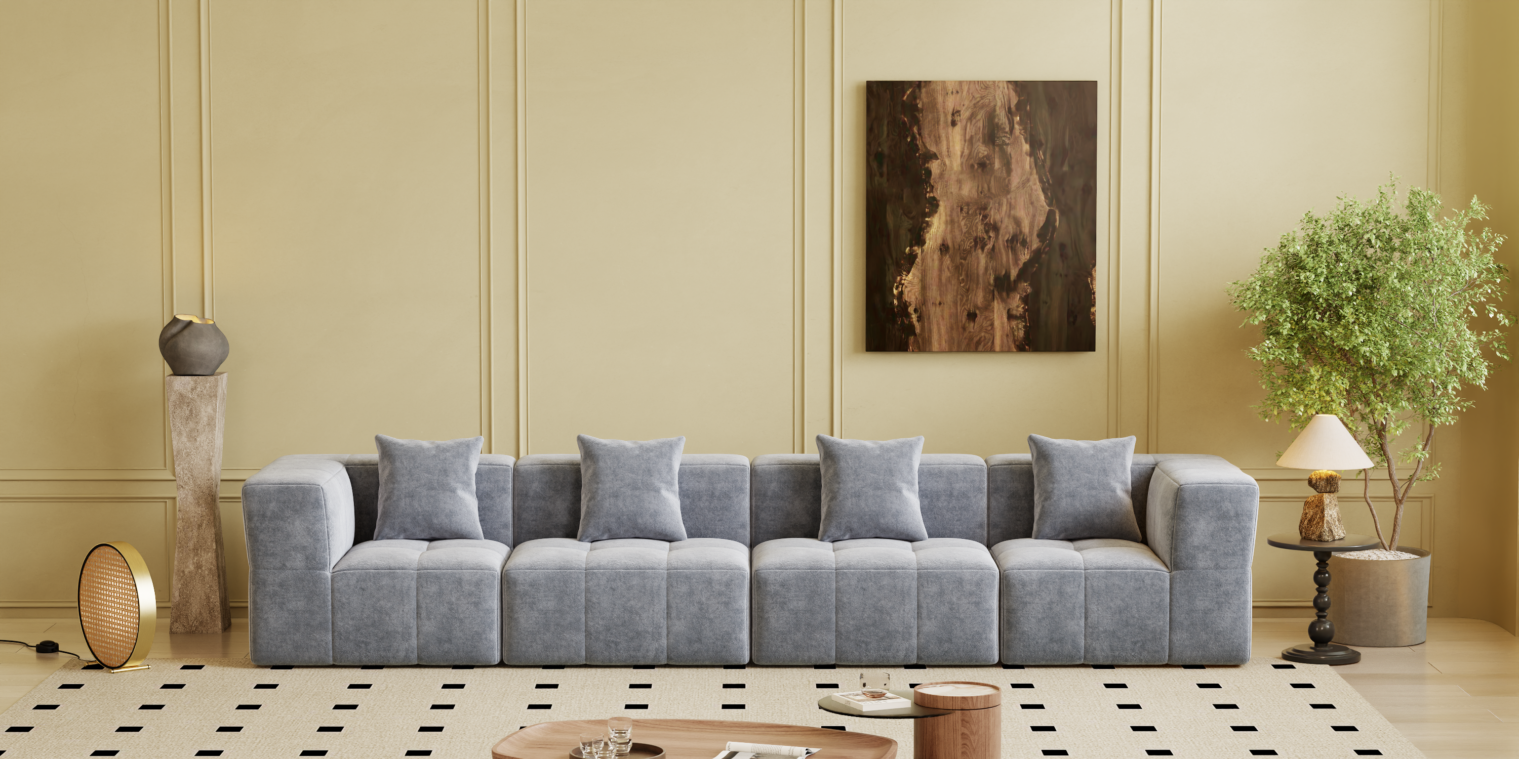 Square sofa, Boneless Couch  for Living Room,No Assembly Required