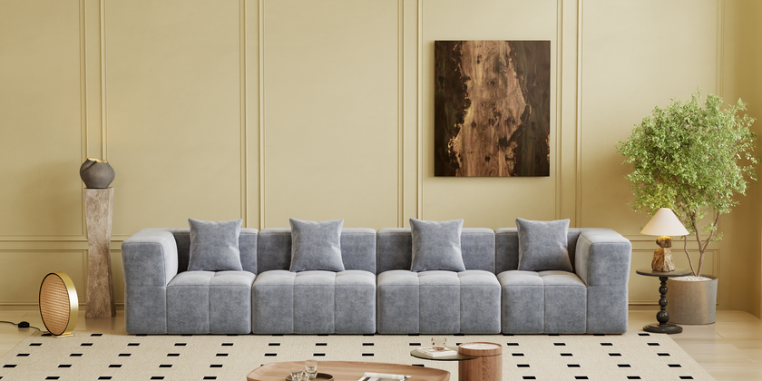 Square sofa, Boneless Couch  for Living Room,No Assembly Required