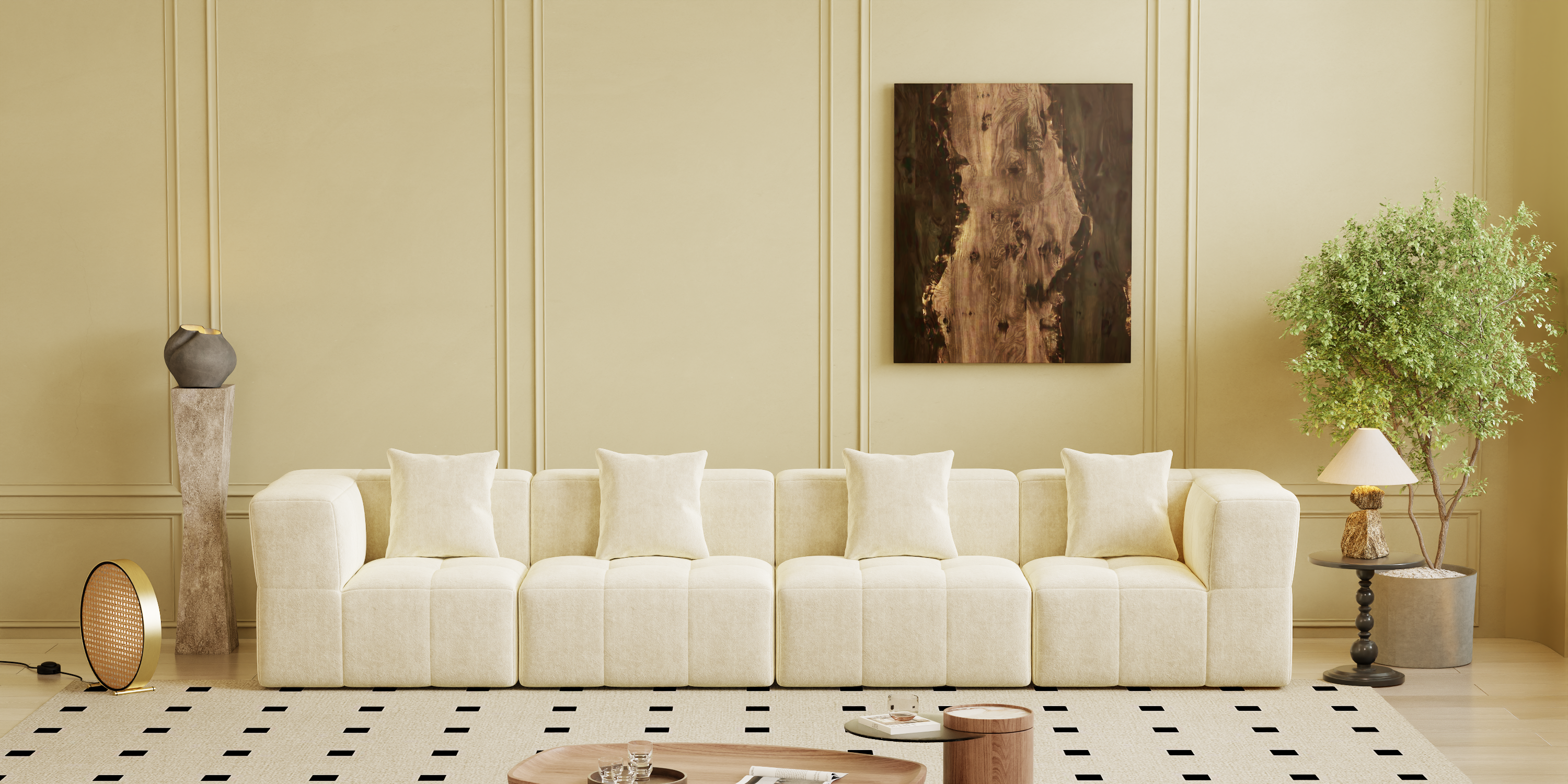 Square sofa, Boneless Couch  for Living Room,No Assembly Required