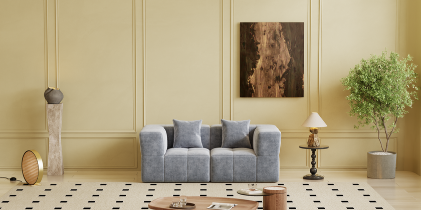 Square sofa, Boneless Couch  for Living Room,No Assembly Required