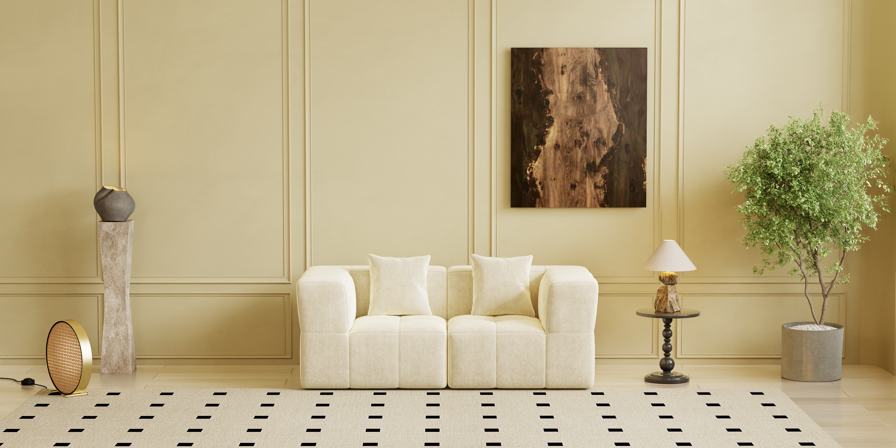 Square sofa, Boneless Couch  for Living Room,No Assembly Required