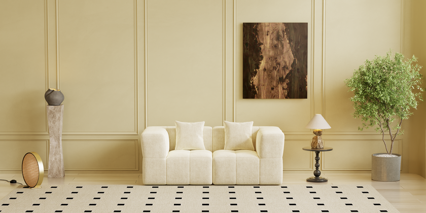 Square sofa, Boneless Couch  for Living Room,No Assembly Required