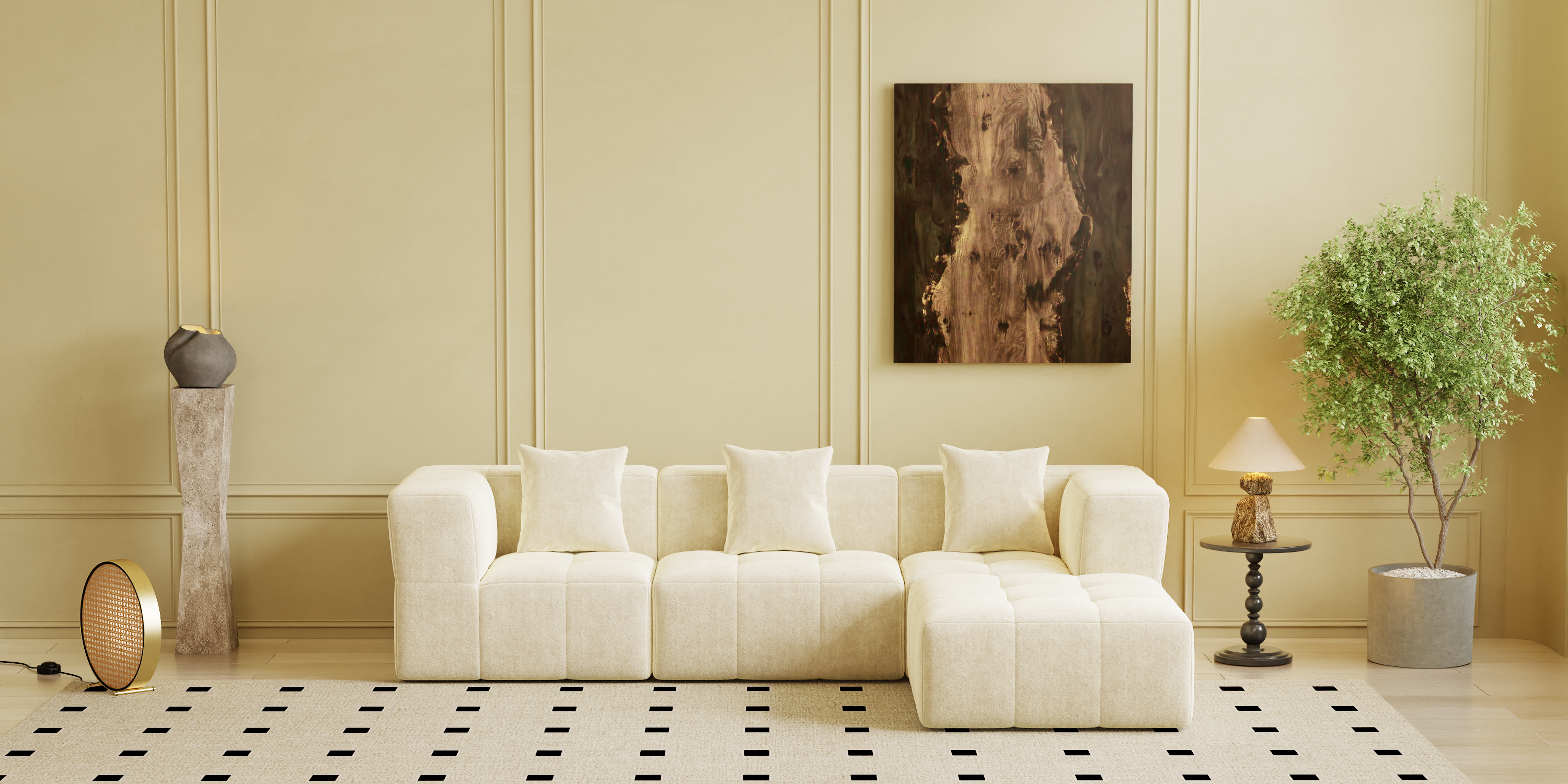 Square sofa, Boneless Couch  for Living Room,No Assembly Required