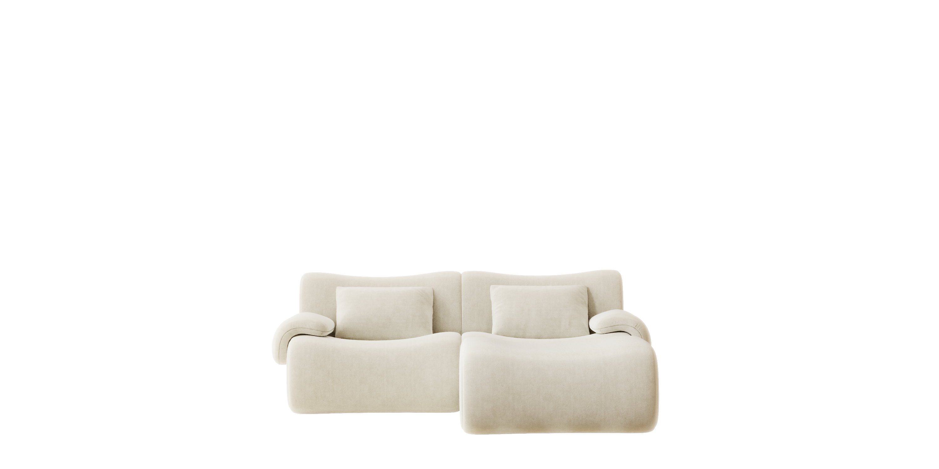 Famora Couch Boneless Sofa, Modular Deep Seat Sectional Sofa for Living Room, No Spring & No Assembly Required
