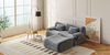 Famora Couch Boneless Sofa, Modular Deep Seat Sectional Sofa for Living Room, No Spring & No Assembly Required