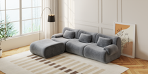 Famora Couch Boneless Sofa, Modular Deep Seat Sectional Sofa for Living Room, No Spring & No Assembly Required