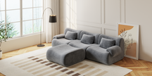 Famora Couch Boneless Sofa, Modular Deep Seat Sectional Sofa for Living Room, No Spring & No Assembly Required