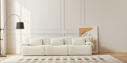 Famora Couch Boneless Sofa, Modular Deep Seat Sectional Sofa for Living Room, No Spring & No Assembly Required