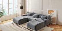 Famora Couch Boneless Sofa, Modular Deep Seat Sectional Sofa for Living Room, No Spring & No Assembly Required