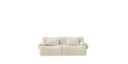 Famora Couch Boneless Sofa, Modular Deep Seat Sectional Sofa for Living Room, No Spring & No Assembly Required