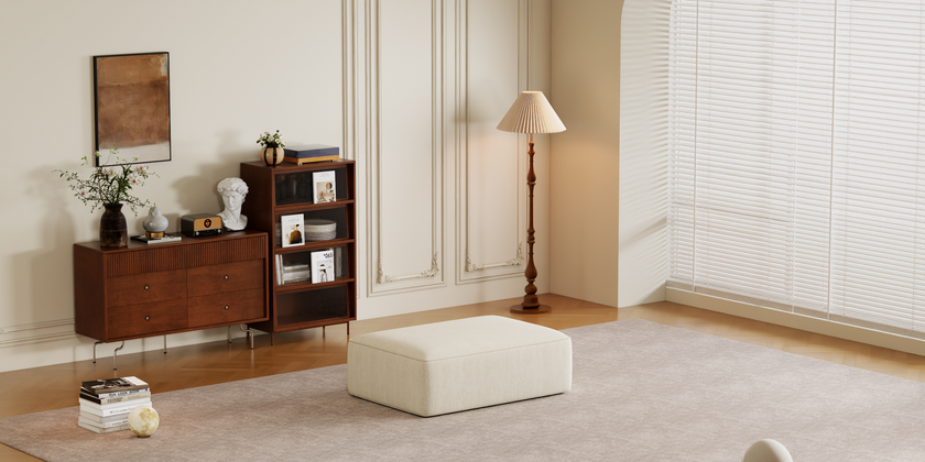 Marshmallow Sofa Boneless Couch for Living Room with Ottoman No Assembly Required