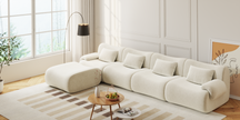 Famora Couch Boneless Sofa, Modular Deep Seat Sectional Sofa for Living Room, No Spring & No Assembly Required
