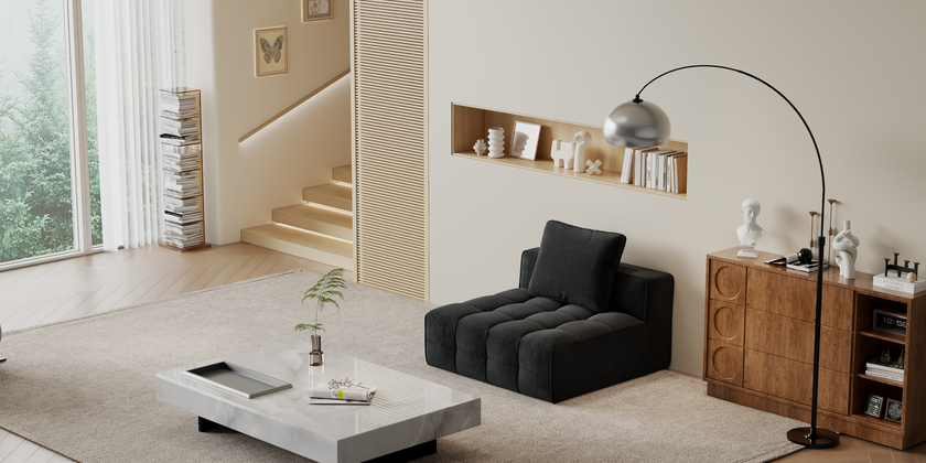 Lawrence Boneless Sofa for Living Room Bedroom and Apartment, Ultra-Soft Chenille Fabric, No Assembly Required, Chenille