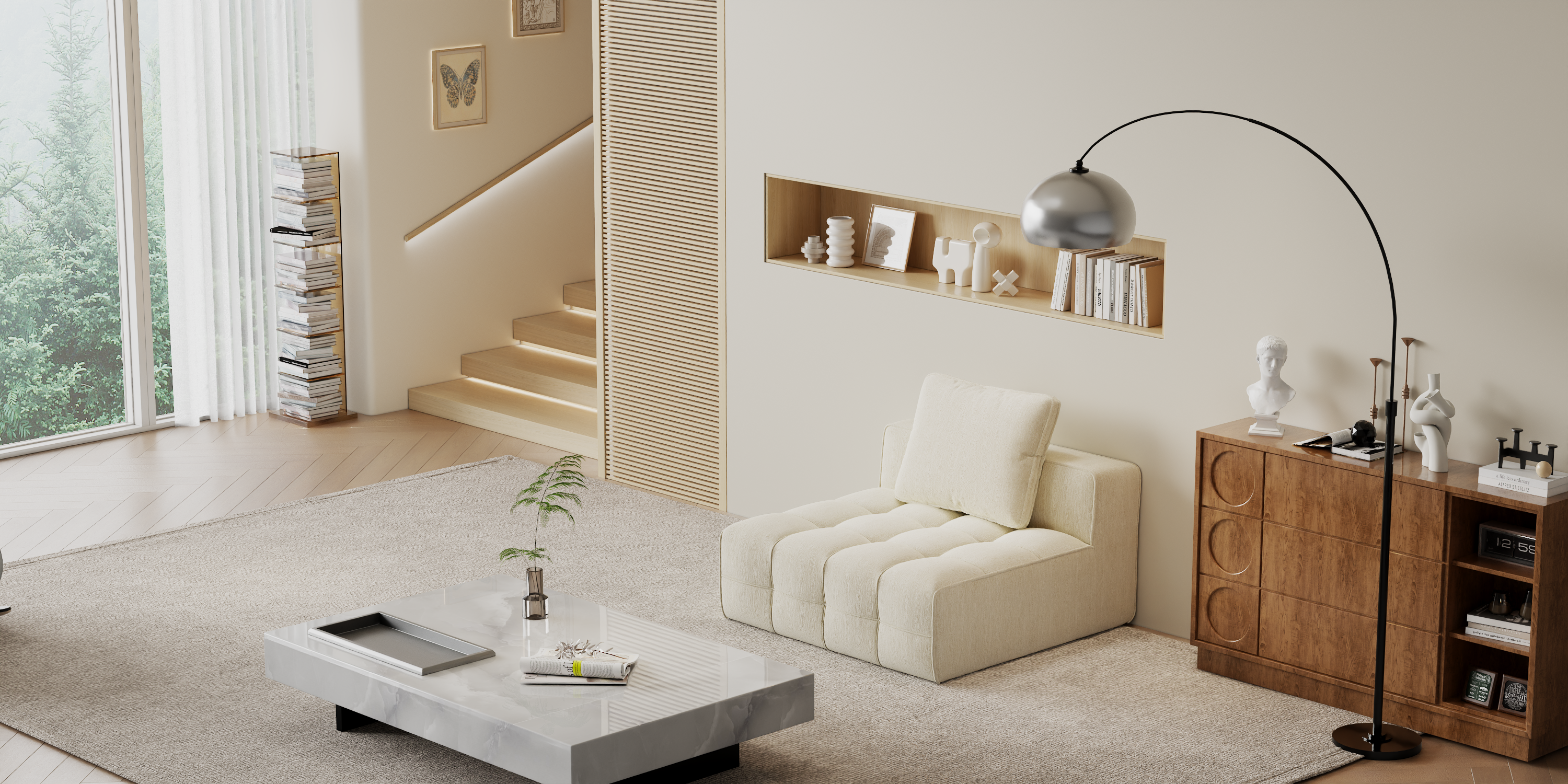 Lawrence Boneless Sofa for Living Room Bedroom and Apartment, Ultra-Soft Chenille Fabric, No Assembly Required, Chenille