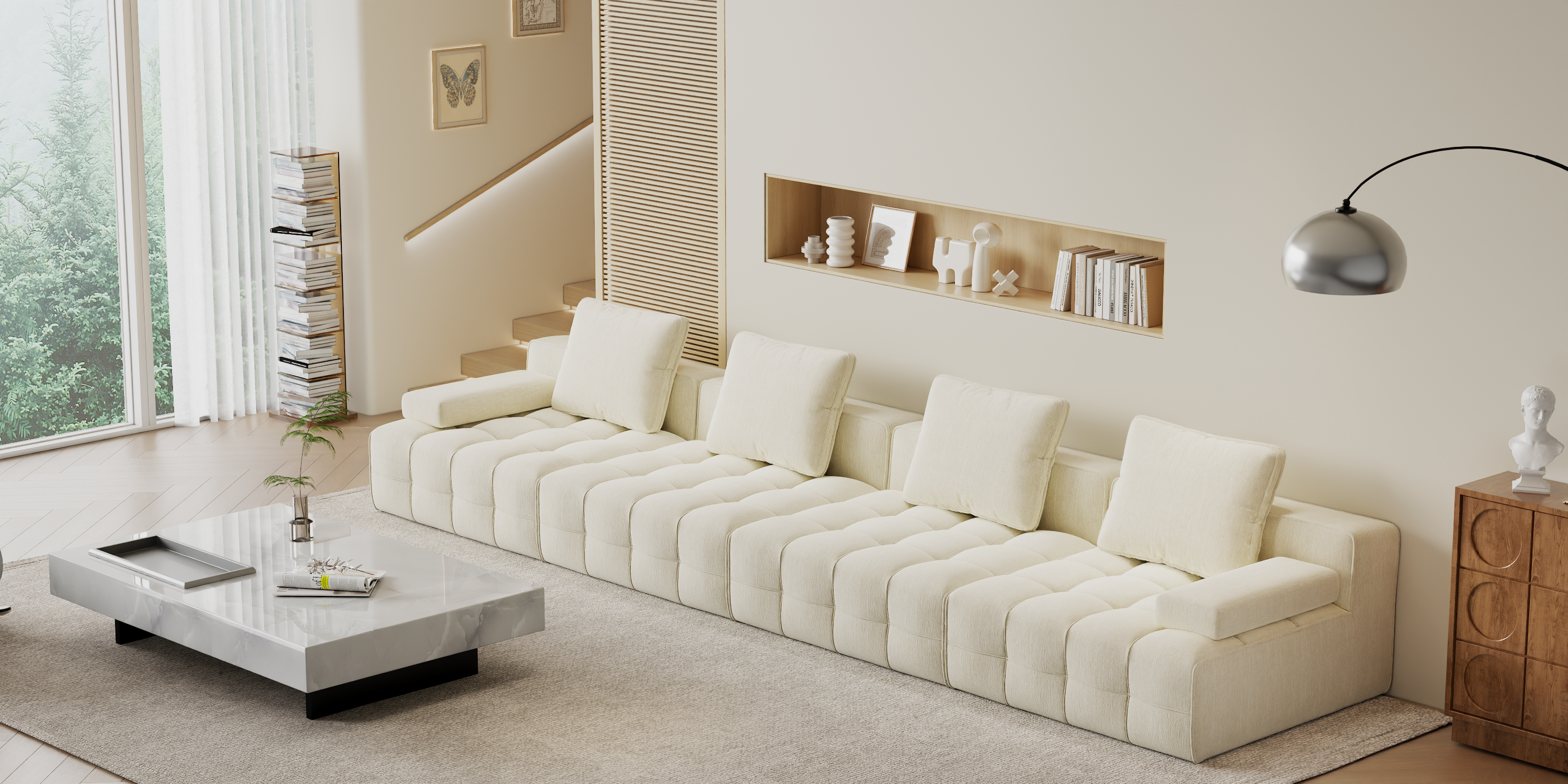 Lawrence Boneless Sofa for Living Room Bedroom and Apartment, Ultra-Soft Chenille Fabric, No Assembly Required, Chenille