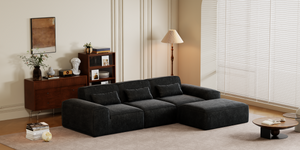 Marshmallow Sofa Boneless Couch for Living Room with Ottoman No Assembly Required