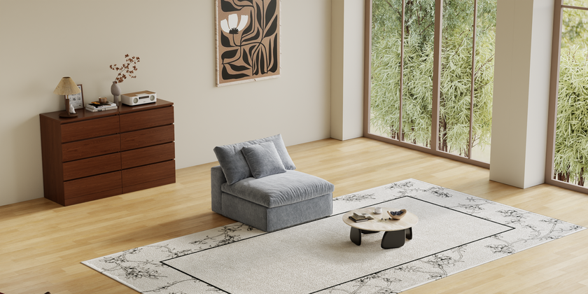 Cloud Couch Boneless Sofa Deep Seat Sectional Couches for Living Room, No Spring & No Assembly Required