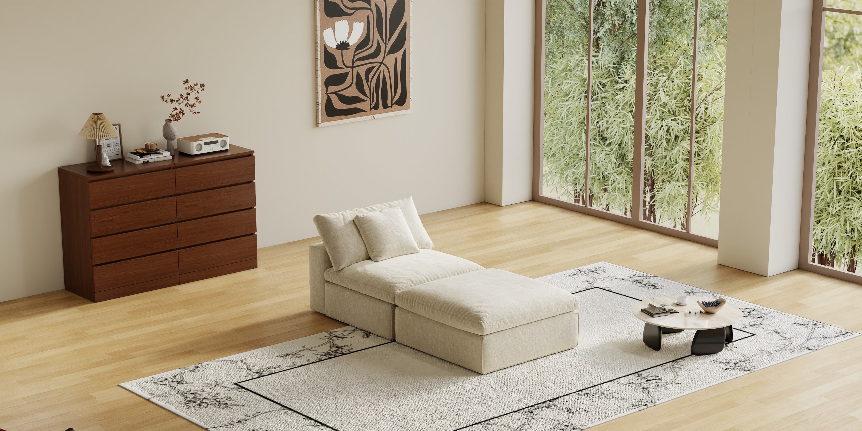 Cloud Couch Boneless Sofa Deep Seat Sectional Couches for Living Room, No Spring & No Assembly Required