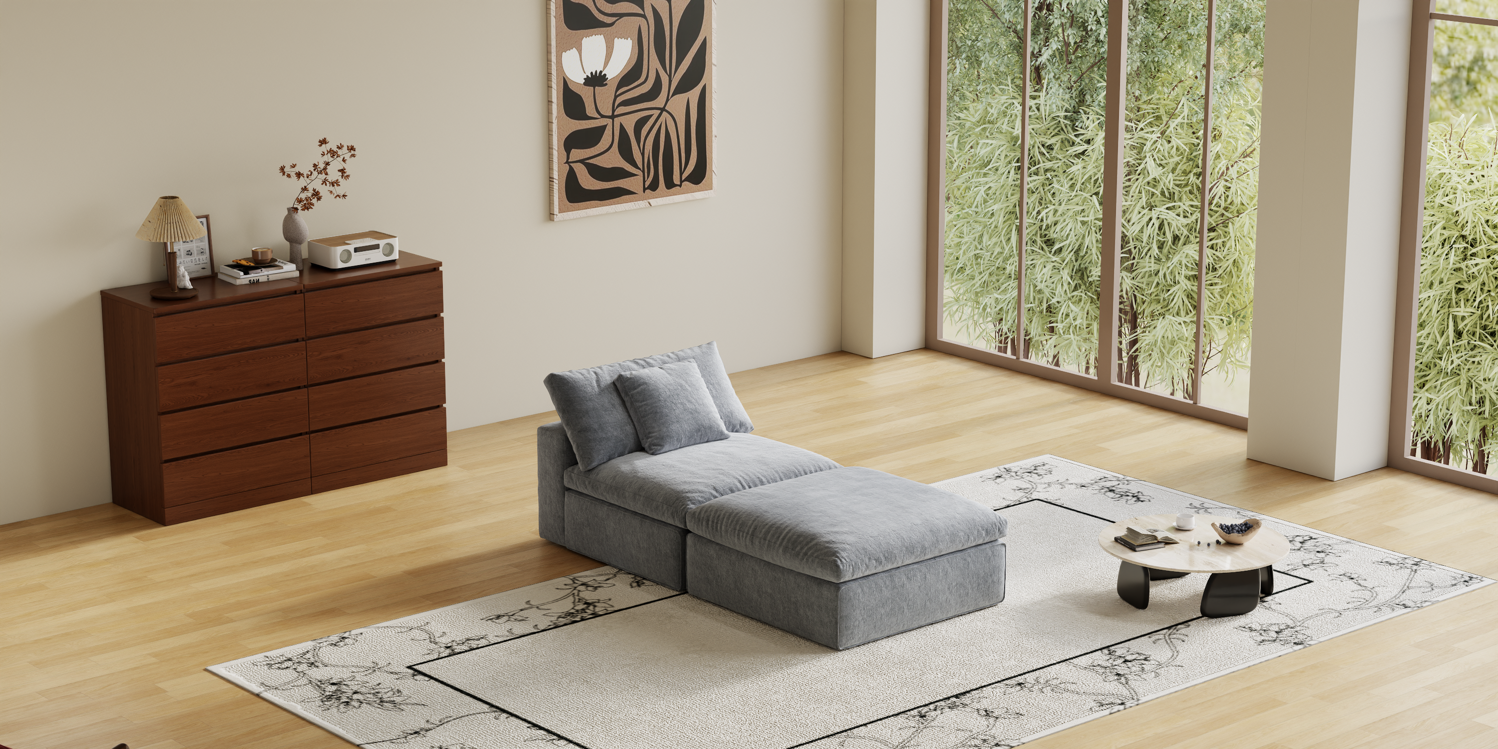 Cloud Couch Boneless Sofa Deep Seat Sectional Couches for Living Room, No Spring & No Assembly Required