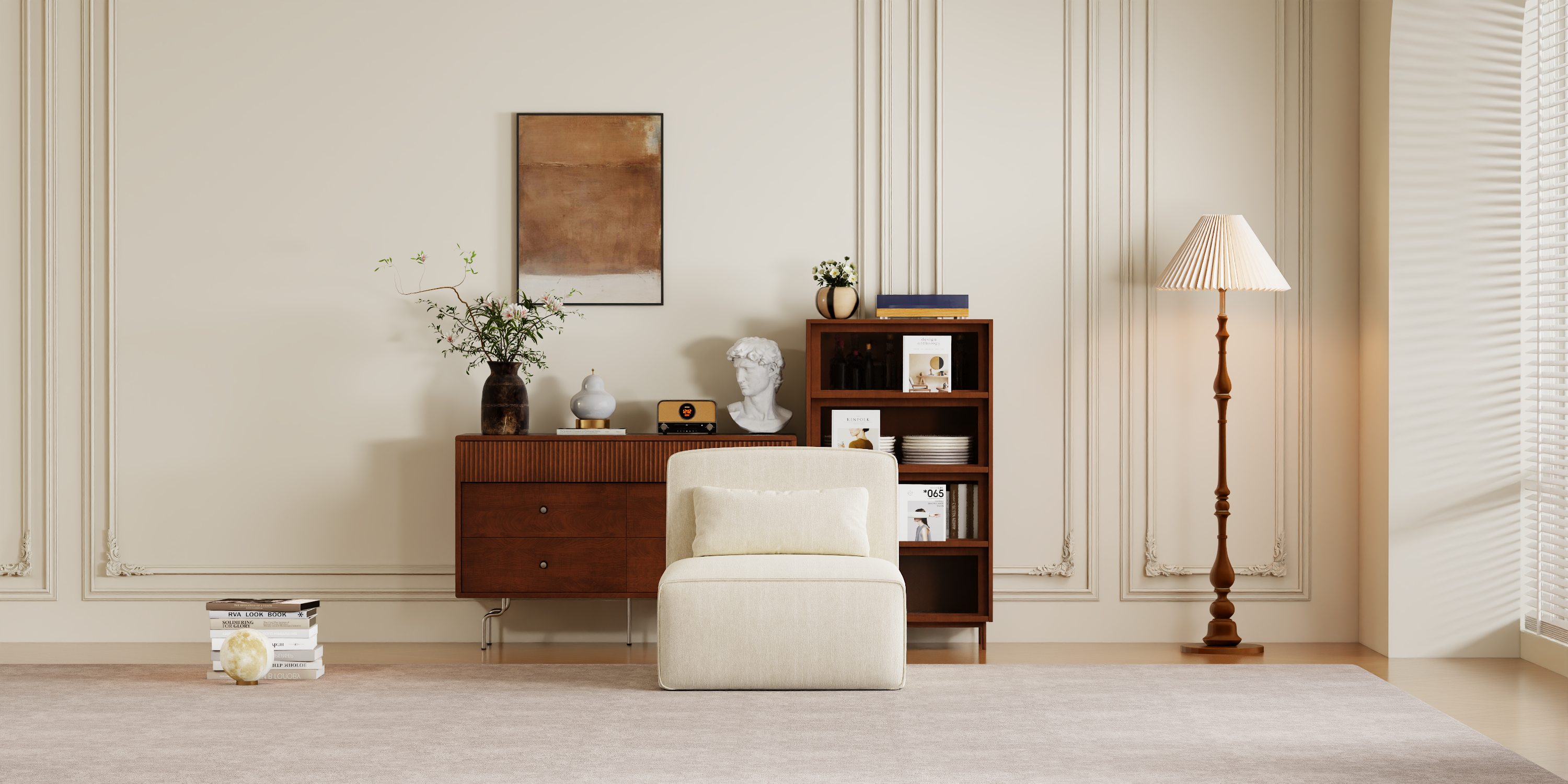 Marshmallow Sofa Boneless Couch for Living Room with Ottoman No Assembly Required