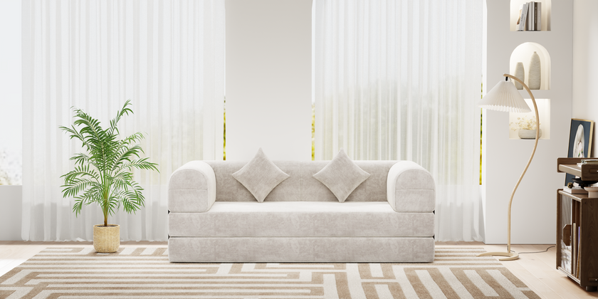 Teddy Sofa  4-in-1 Folding Convertible Sofa Bed, Boneless Couch with Fixed-Shape Frame, Loveseat Sleeper with Pull Out Bed