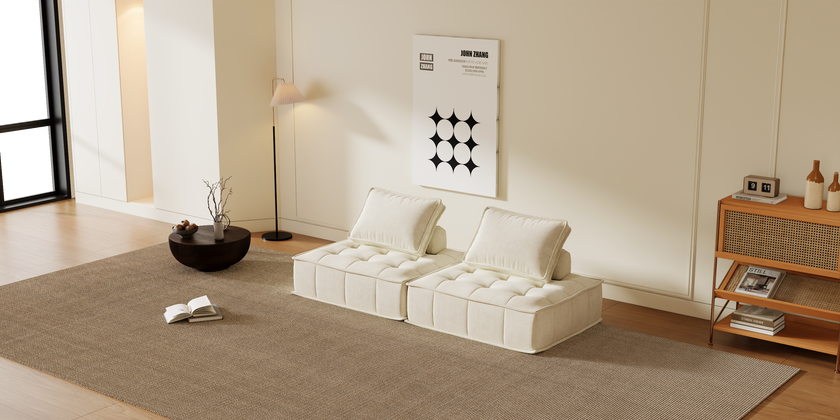 Modular Sectional Sofa Boneless Couch Comfy Sectional Couch, No Assembly Required, Chenille