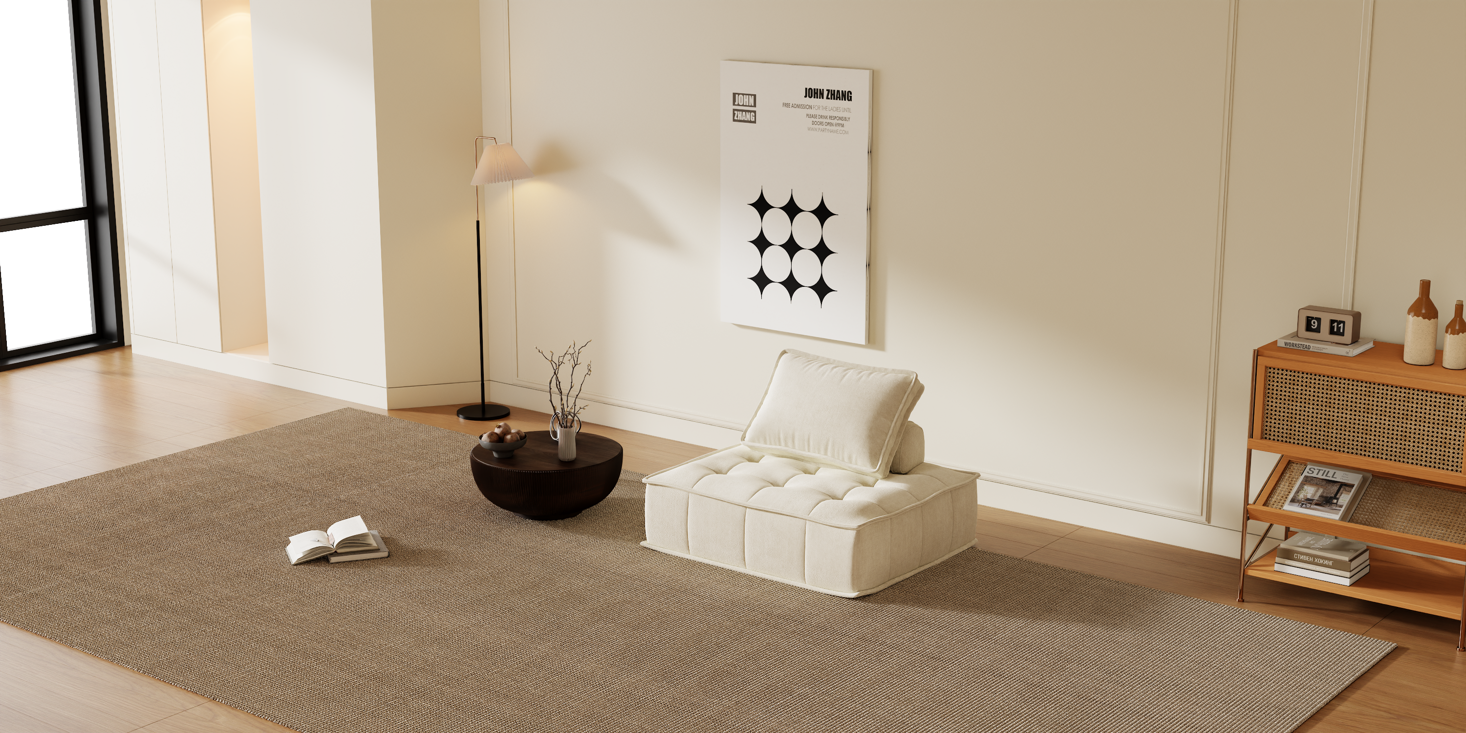 Modular Sectional Sofa Boneless Couch Comfy Sectional Couch, No Assembly Required, Chenille