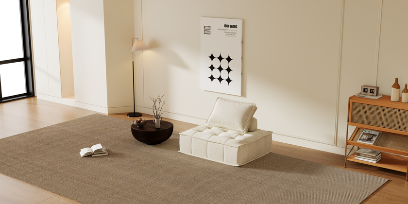 Modular Sectional Sofa Boneless Couch Comfy Sectional Couch, No Assembly Required, Chenille