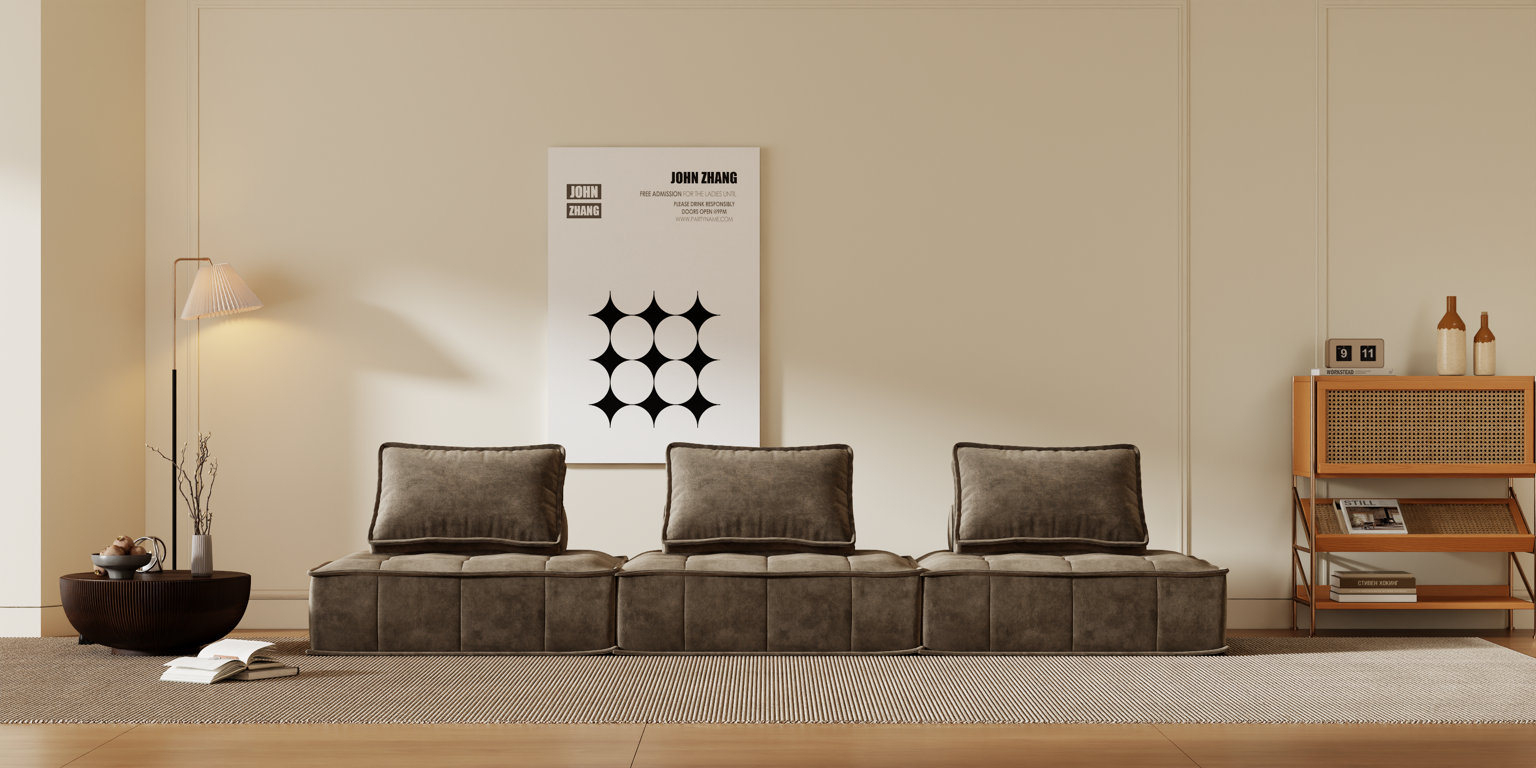 Modular Sectional Sofa Boneless Couch Comfy Sectional Couch, No Assembly Required, Chenille